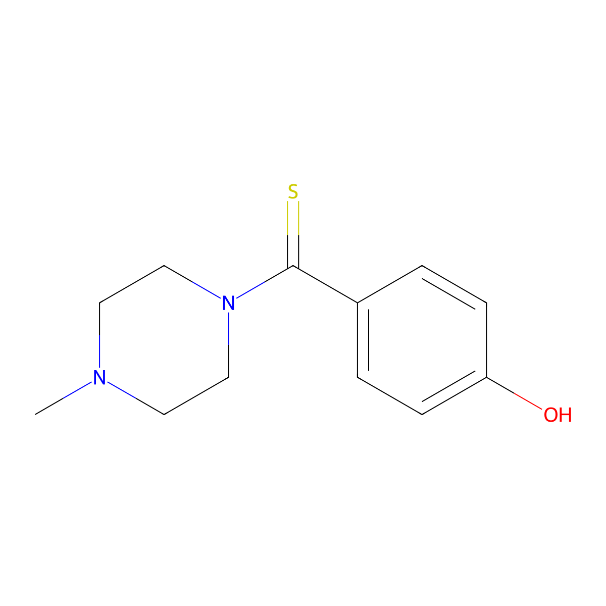 4-[(4-Methyl-1-piperazinyl)carbothioyl]phenol molecular structure, CAS 500269-91-0