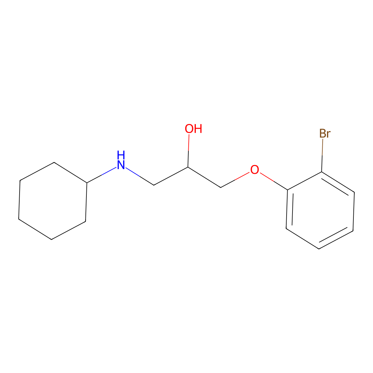 1-(2-Bromophenoxy)-3-(cyclohexylamino)propan-2-ol molecular structure, CAS 500270-20-2