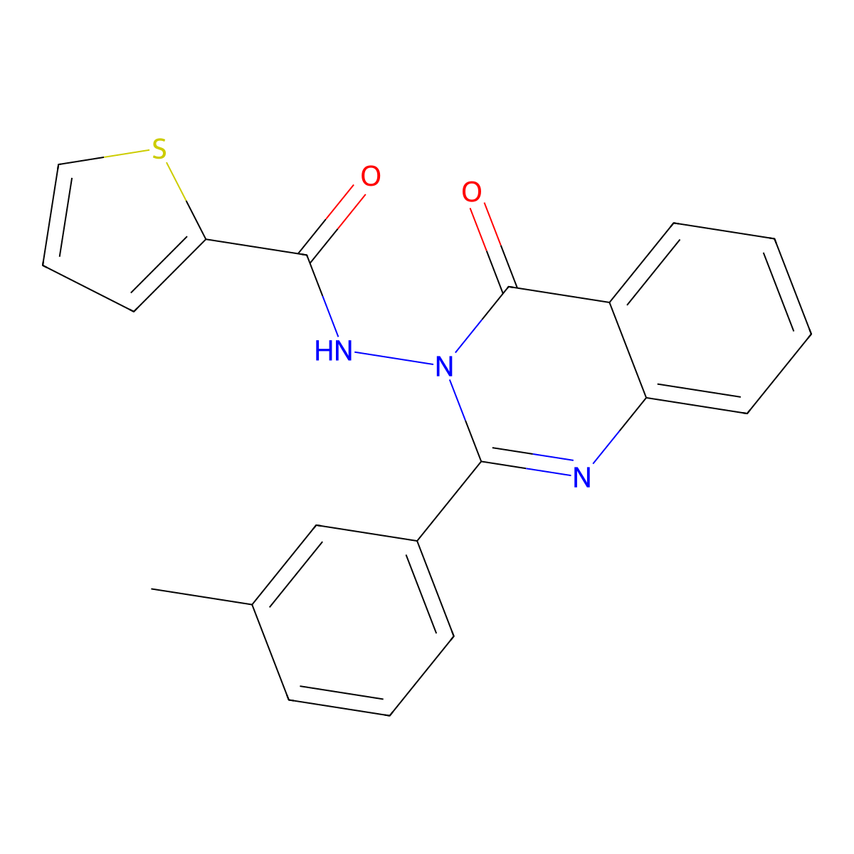 N-[2-(3-methylphenyl)-4-oxoquinazolin-3-yl]thiophene-2-carboxamide molecular structure, CAS 500270-59-7