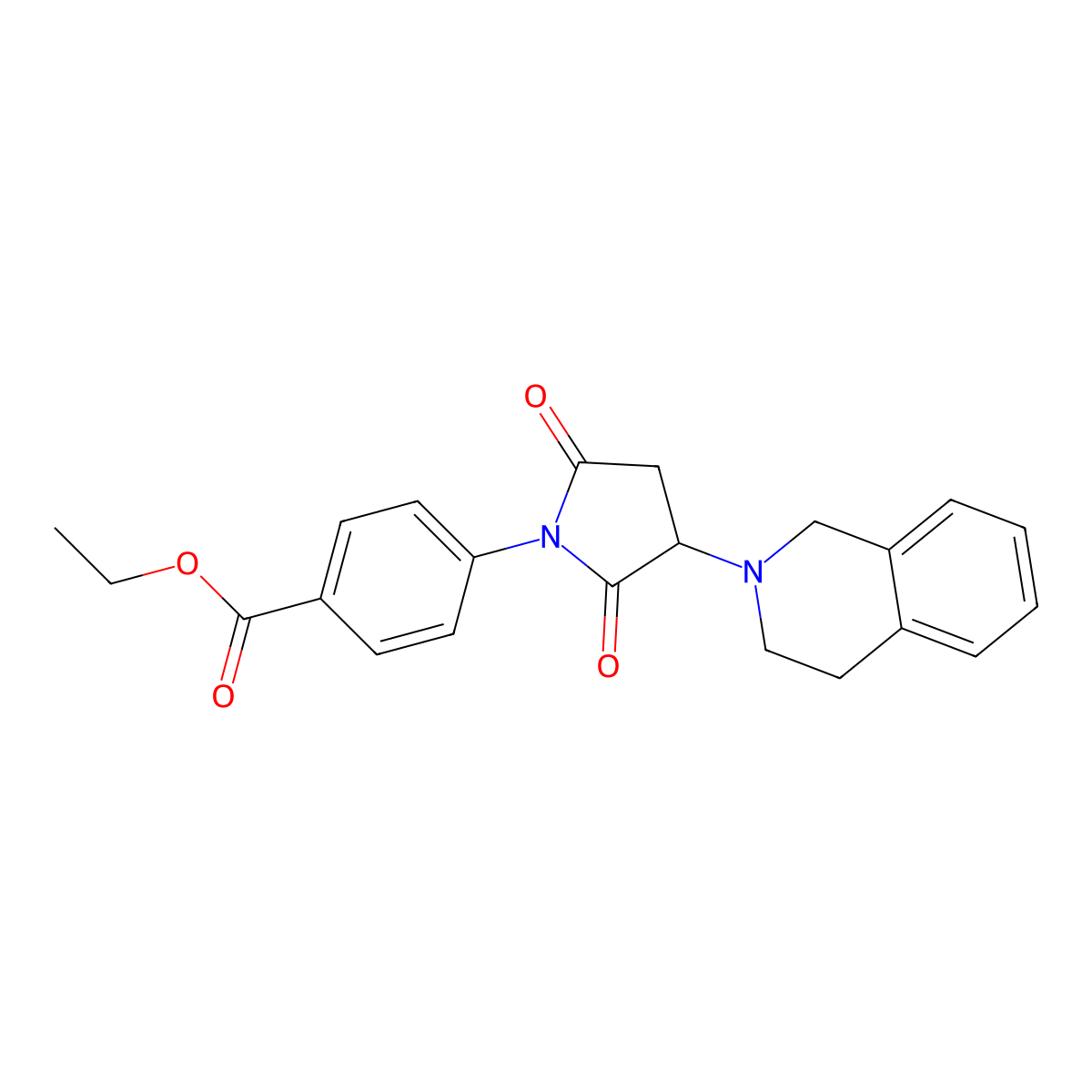 ethyl 4-[3-(3,4-dihydroisoquinolin-2(1H)-yl)-2,5-dioxopyrrolidin-1-yl]benzoate molecular structure, CAS 500270-70-2