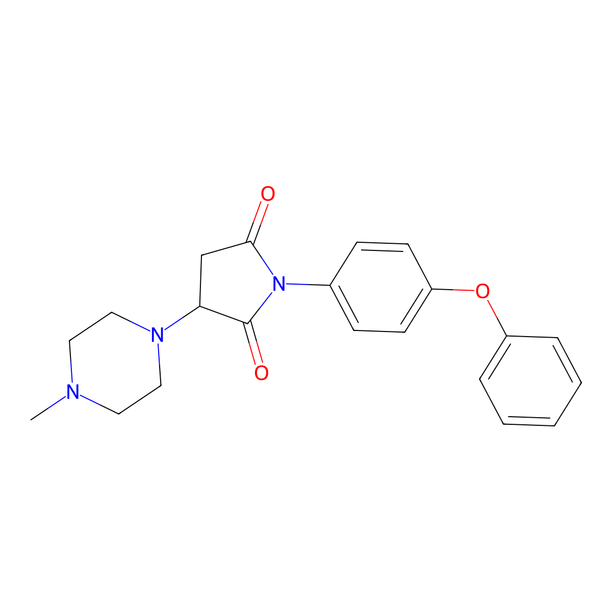 3-(4-Methylpiperazin-1-yl)-1-(4-phenoxyphenyl)pyrrolidine-2,5-dione molecular structure, CAS 500270-73-5