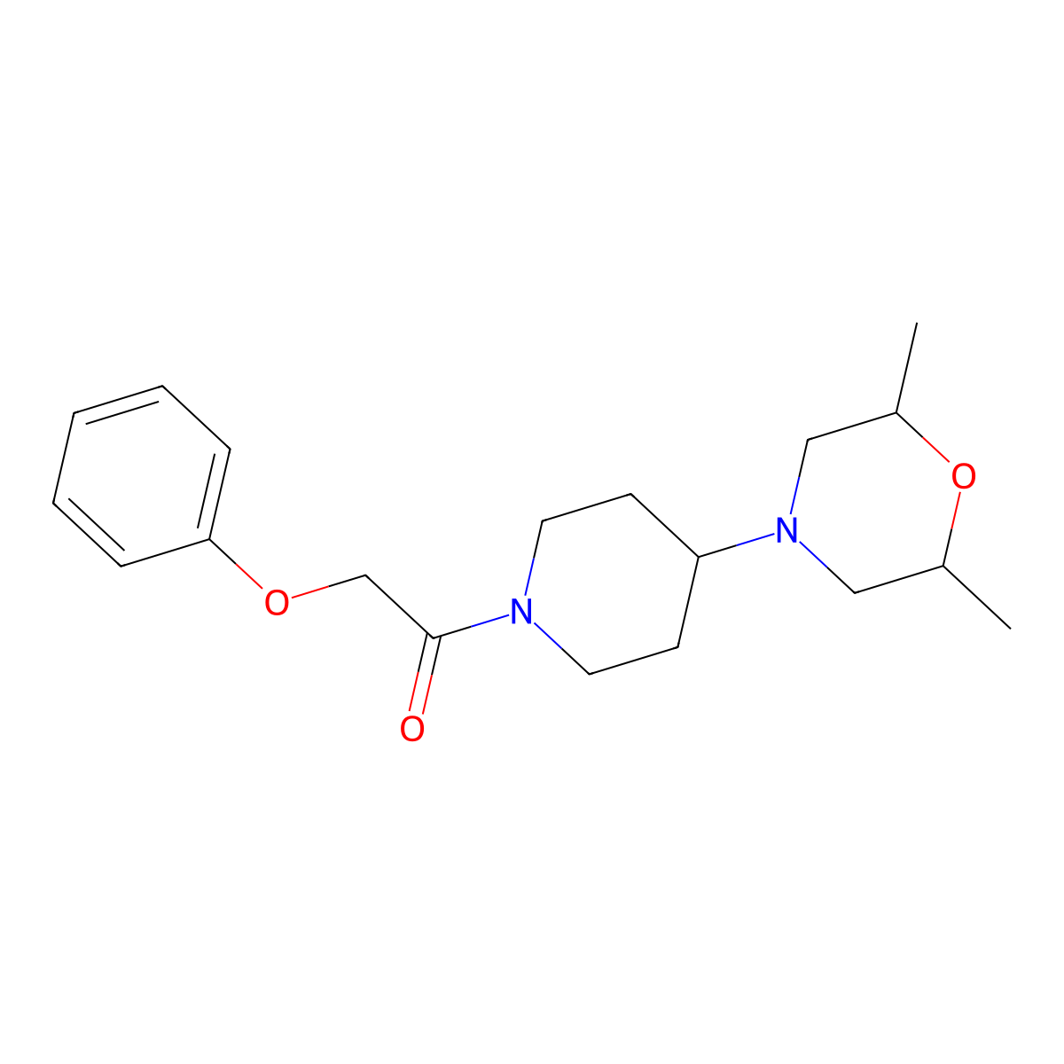 1-[4-(2,6-Dimethylmorpholin-4-yl)piperidin-1-yl]-2-phenoxyethanone molecular structure, CAS 500271-89-6