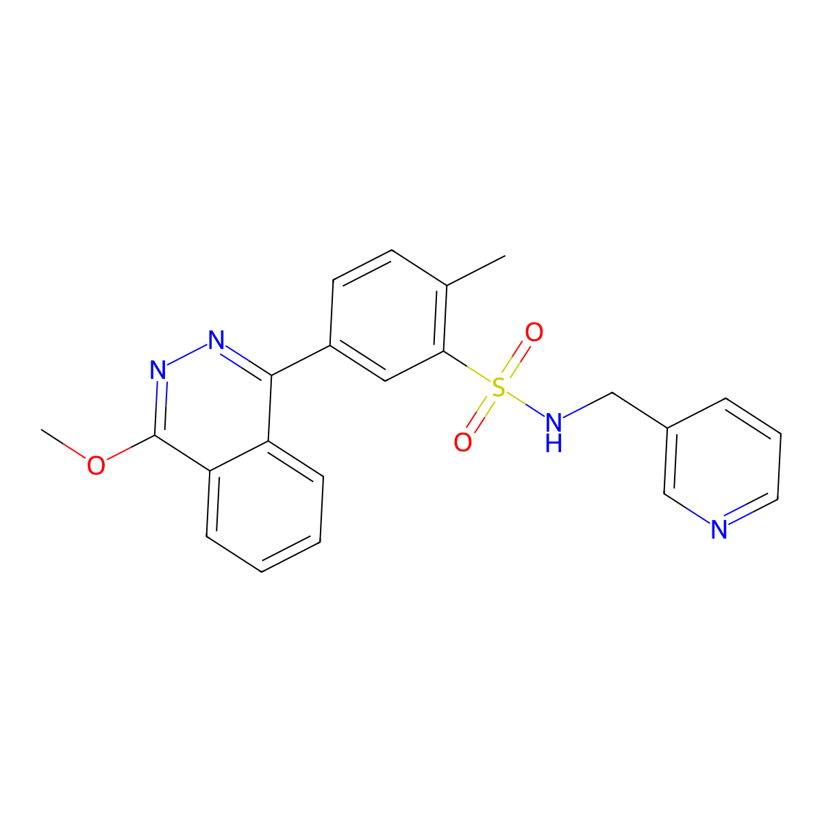 5-(4-methoxyphthalazin-1-yl)-2-methyl-N-(pyridin-3-ylmethyl)benzenesulfonamide molecular structure, CAS 500272-34-4
