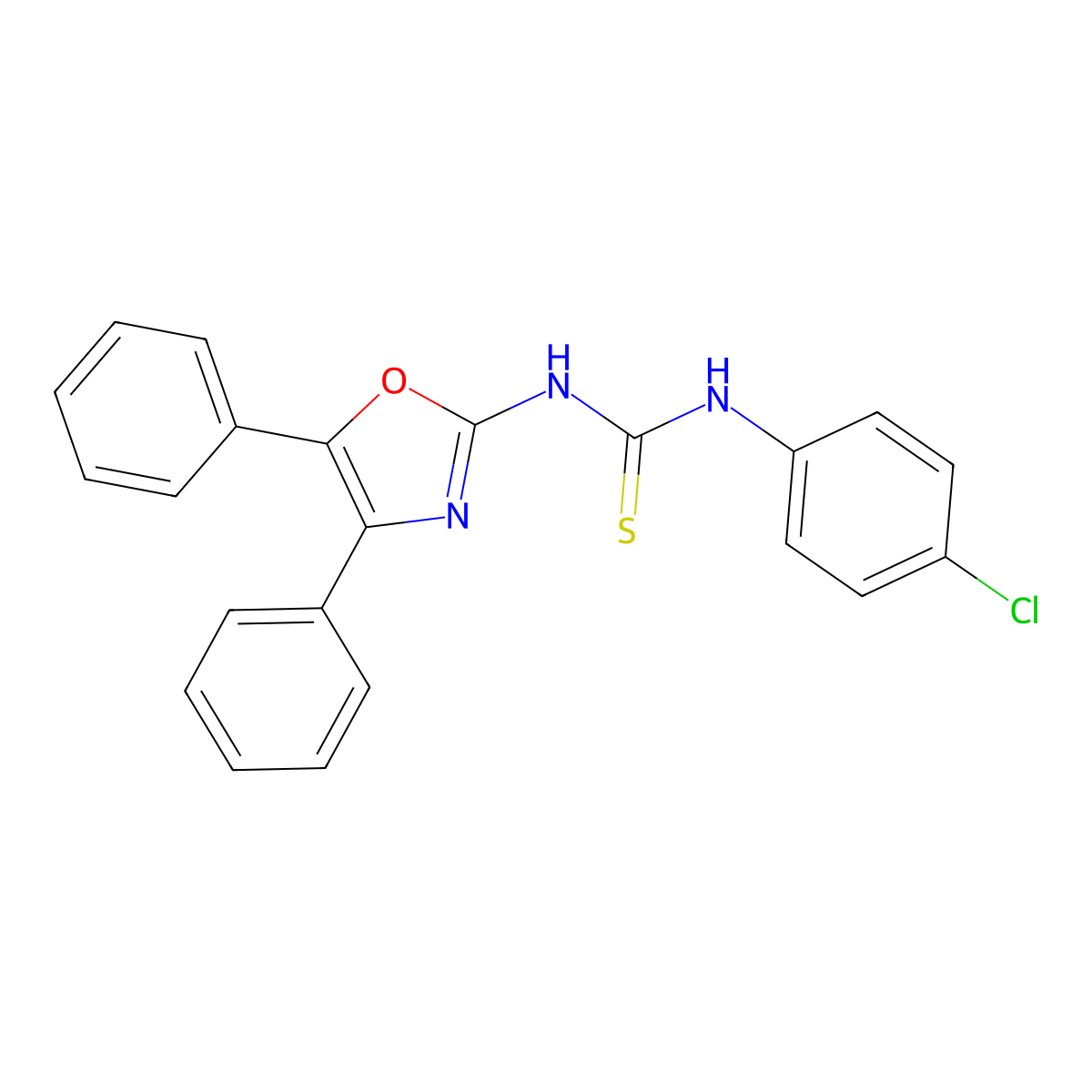 1-(4-Chlorophenyl)-3-(4,5-diphenyl-1,3-oxazol-2-yl)thiourea molecular structure, CAS 500272-54-8