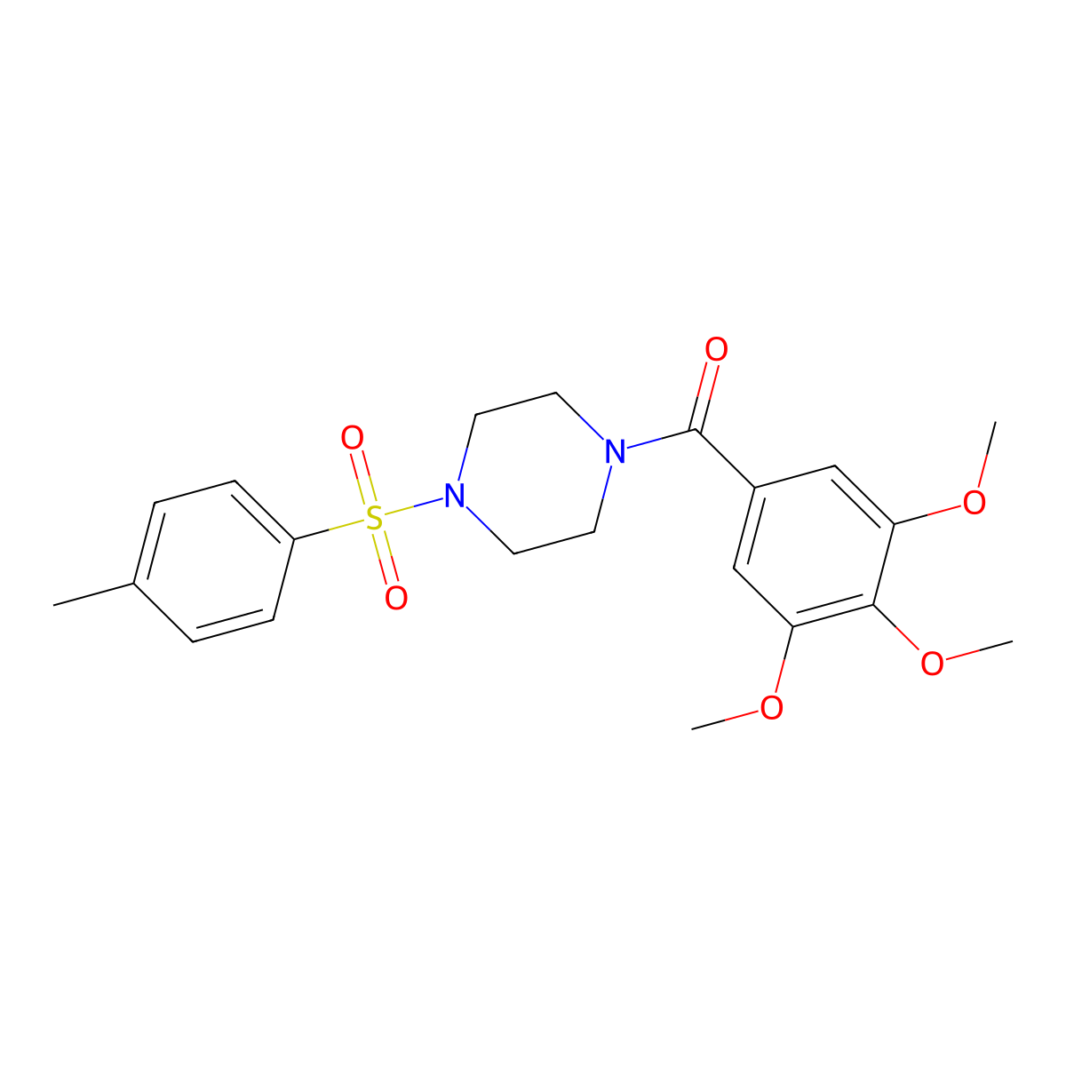 (4-Tosylpiperazin-1-yl)(3,4,5-trimethoxyphenyl)methanone molecular structure, CAS 500272-77-5