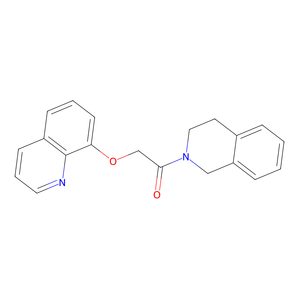 1-(3,4-dihydro-1H-isoquinolin-2-yl)-2-quinolin-8-yloxyethanone molecular structure, CAS 500272-95-7