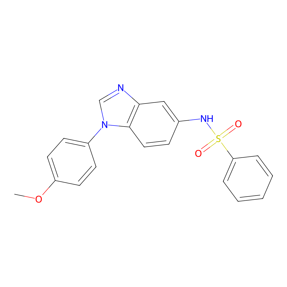 N-[1-(4-Methoxy-phenyl)-1H-benzoimidazol-5-yl]-benzenesulfonamide molecular structure, CAS 500273-22-3