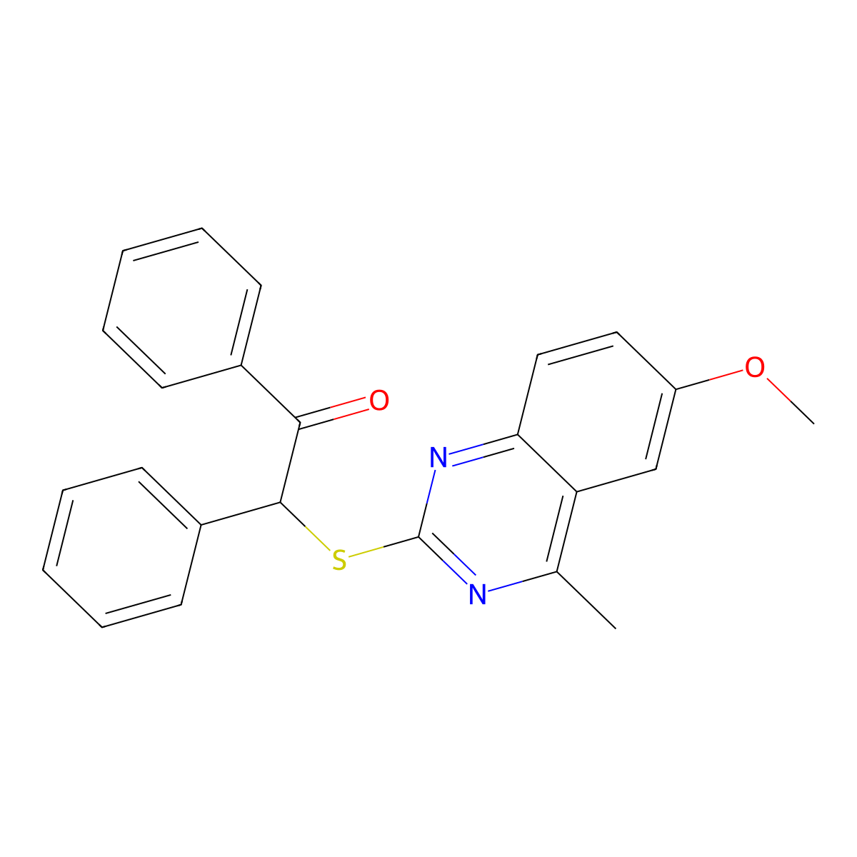 2-[(6-Methoxy-4-methylquinazolin-2-yl)sulfanyl]-1,2-diphenylethanone molecular structure, CAS 500273-27-8