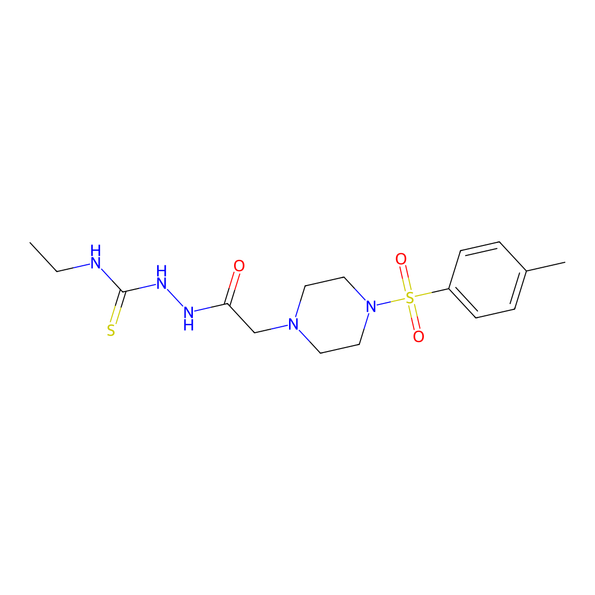 N-ethyl-2-({4-[(4-methylphenyl)sulfonyl]piperazin-1-yl}acetyl)hydrazinecarbothioamide molecular structure, CAS 500273-83-6