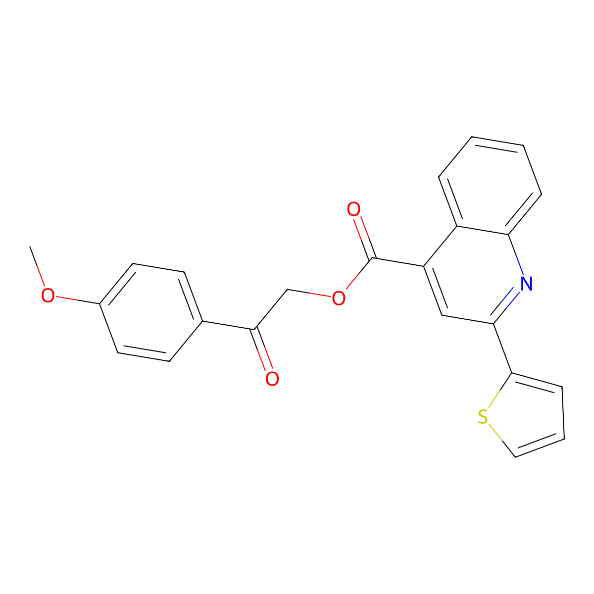 [2-(4-Methoxyphenyl)-2-oxoethyl] 2-thiophen-2-ylquinoline-4-carboxylate molecular structure, CAS 500274-13-5