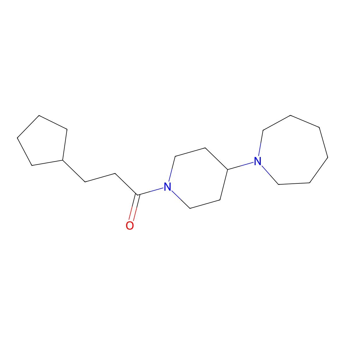 1-[4-(Azepan-1-yl)piperidin-1-yl]-3-cyclopentylpropan-1-one molecular structure, CAS 500274-23-7