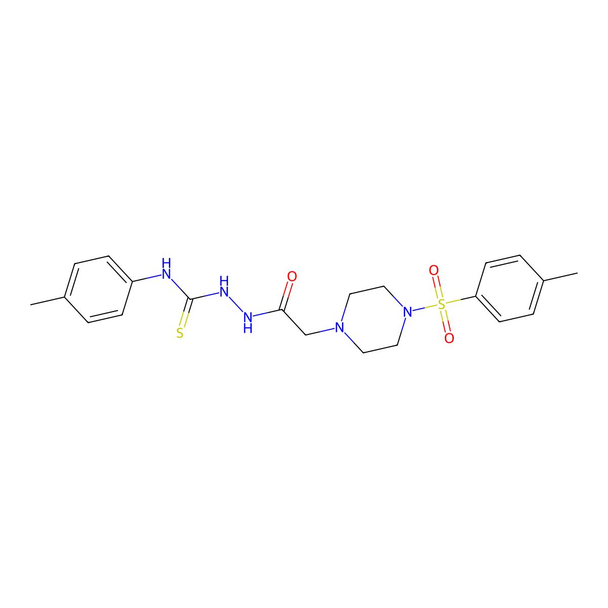N-(4-methylphenyl)-2-({4-[(4-methylphenyl)sulfonyl]piperazin-1-yl}acetyl)hydrazinecarbothioamide molecular structure, CAS 500276-46-0