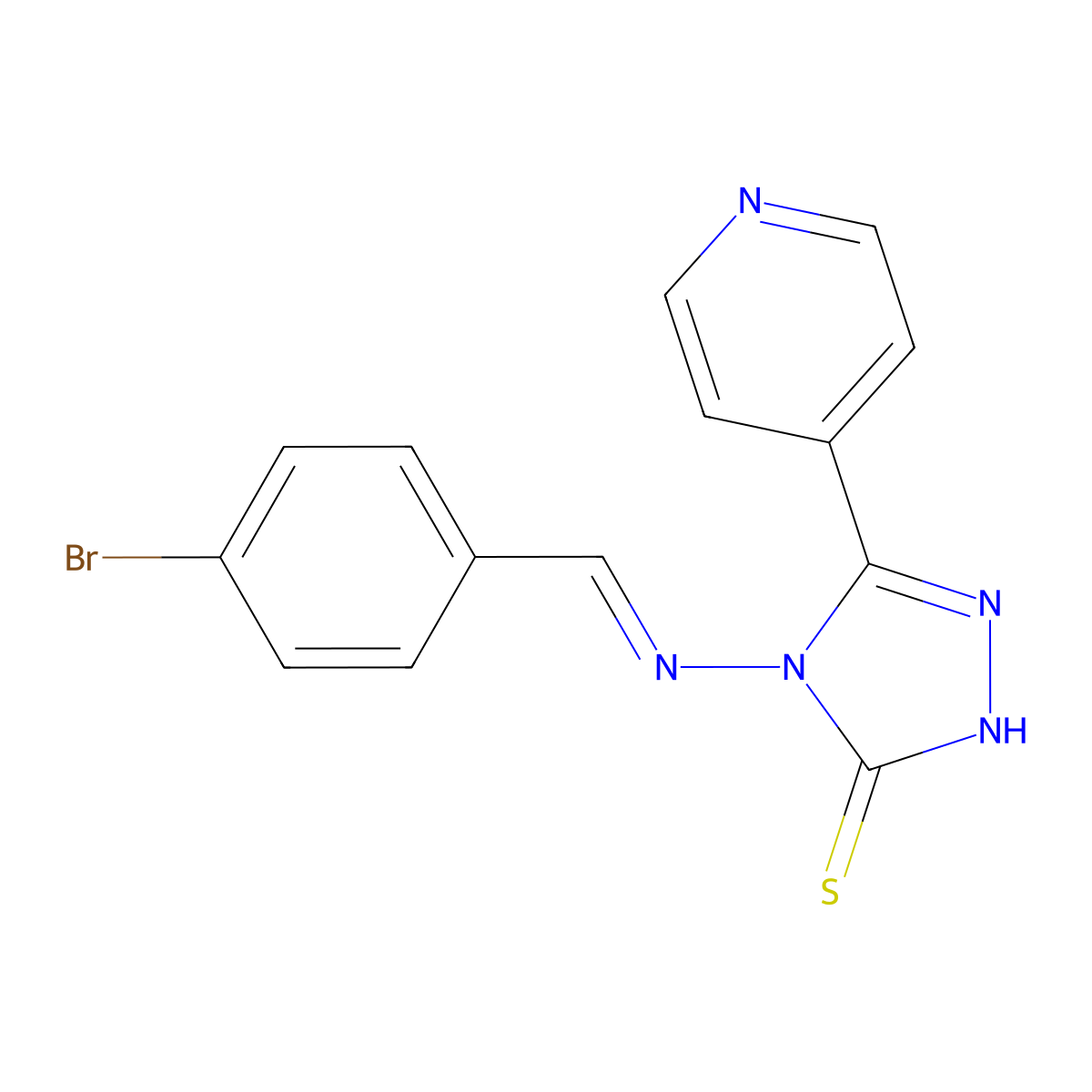 4-(4-Bromobenzylidenamino)-3-mercapto-5-pyridin-4-yl-4h-1,2,4-triazole molecular structure, CAS 500278-32-0