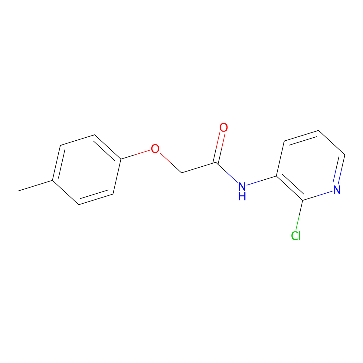 N-(2-chloro-3-pyridinyl)-2-(4-methylphenoxy)acetamide molecular structure, CAS 500279-43-6