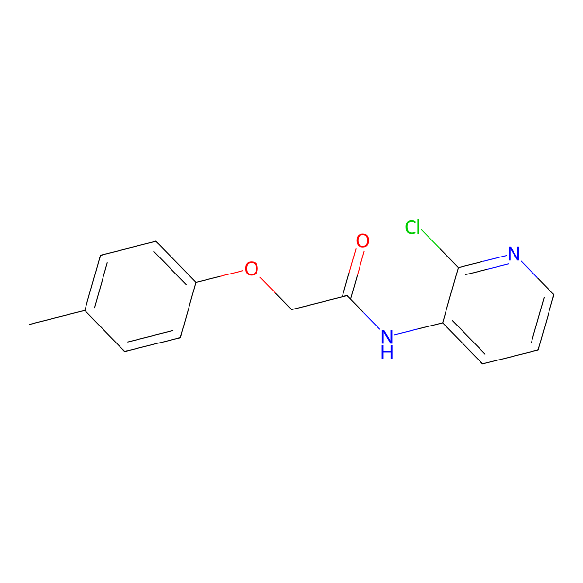 N-(2-chloro-3-pyridinyl)-2-(4-methylphenoxy)acetamide molecular structure, CAS 500279-43-6