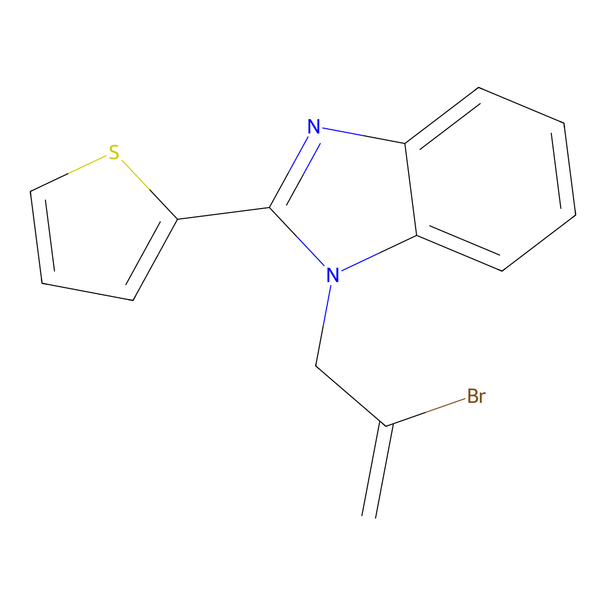 1-(2-Bromoprop-2-enyl)-2-thiophen-2-ylbenzimidazole molecular structure, CAS 500279-65-2