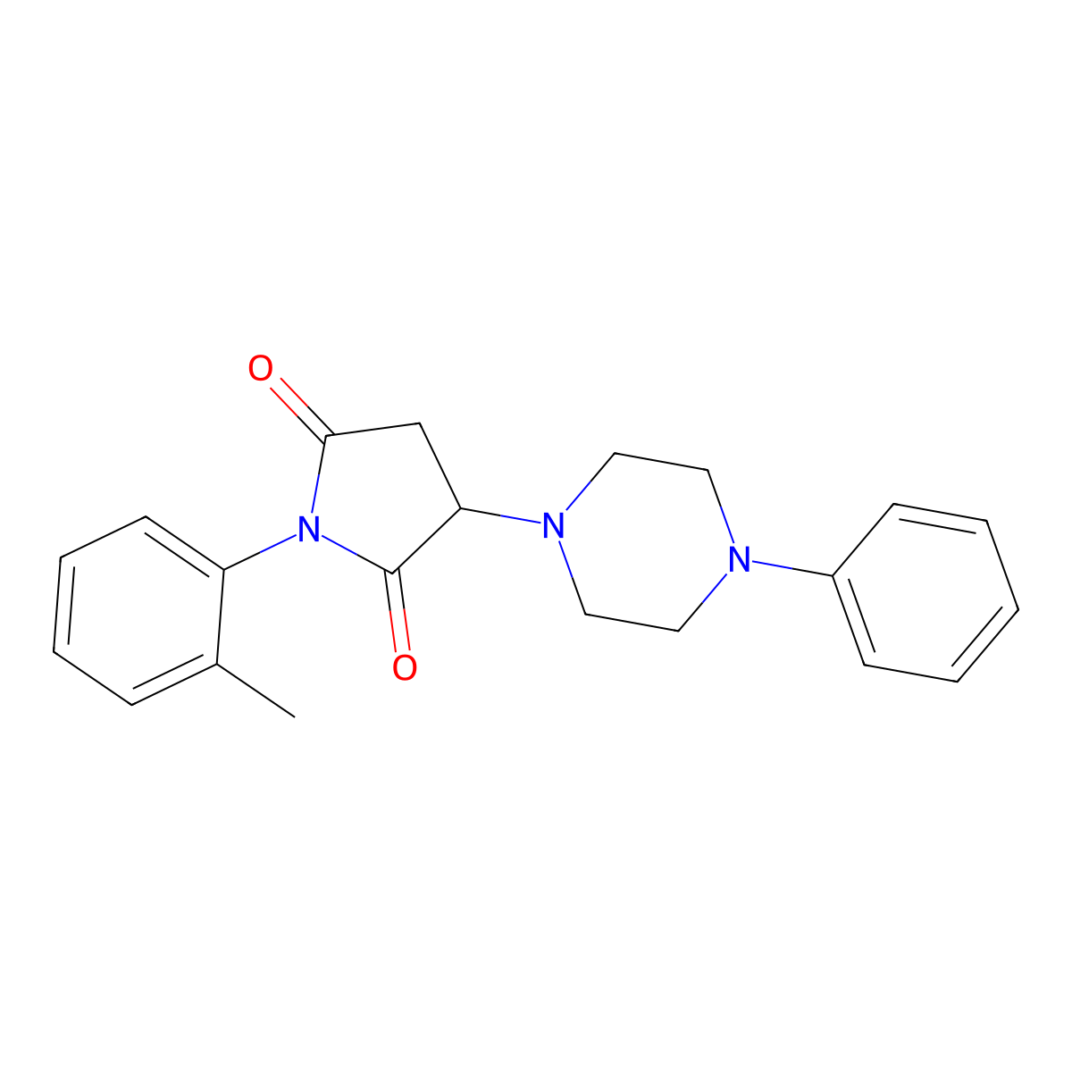 1-(2-Methylphenyl)-3-(4-phenylpiperazin-1-yl)pyrrolidine-2,5-dione molecular structure, CAS 500279-86-7
