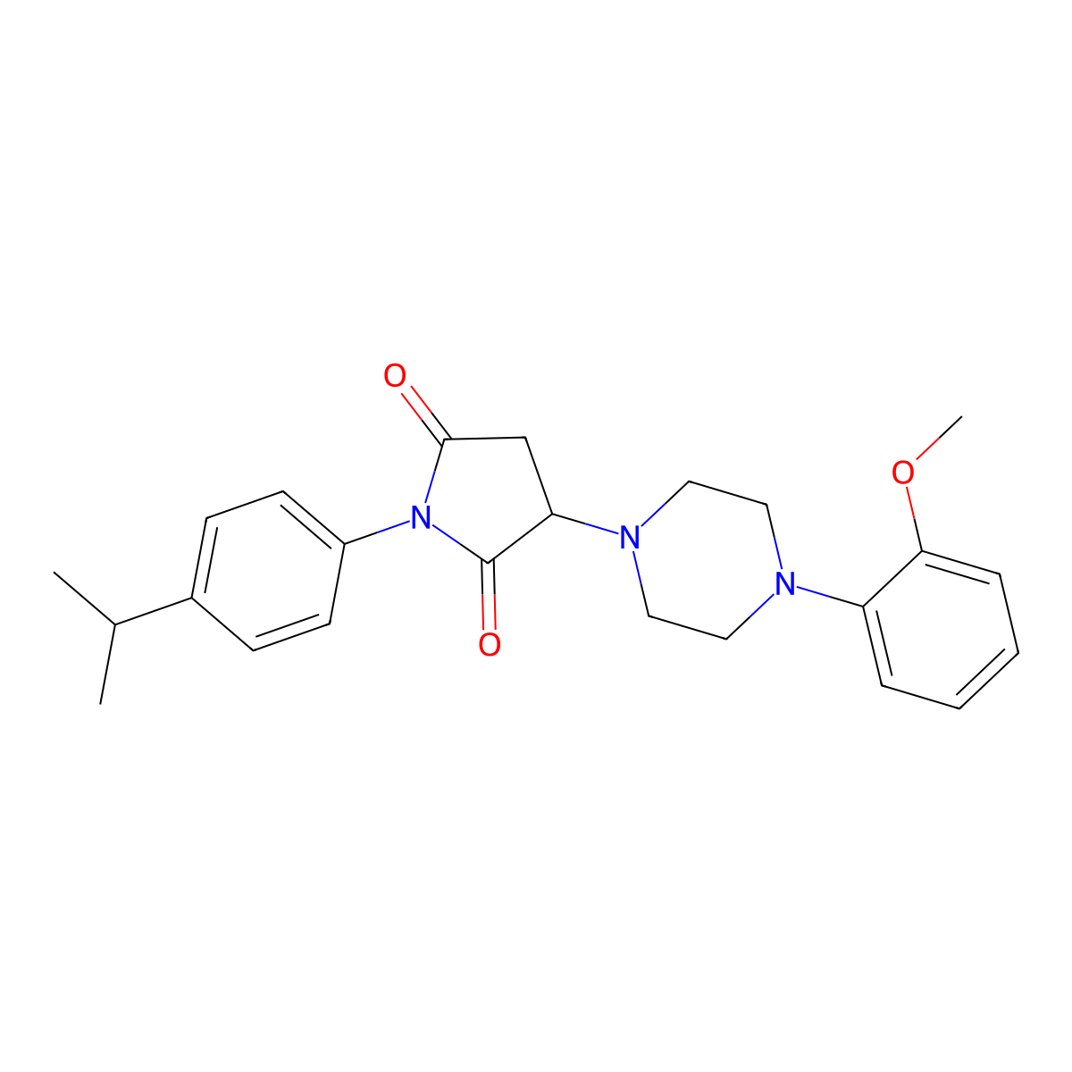 1-(4-Isopropylphenyl)-3-[4-(2-methoxyphenyl)piperazin-1-yl]pyrrolidine-2,5-dione molecular structure, CAS 500280-19-3