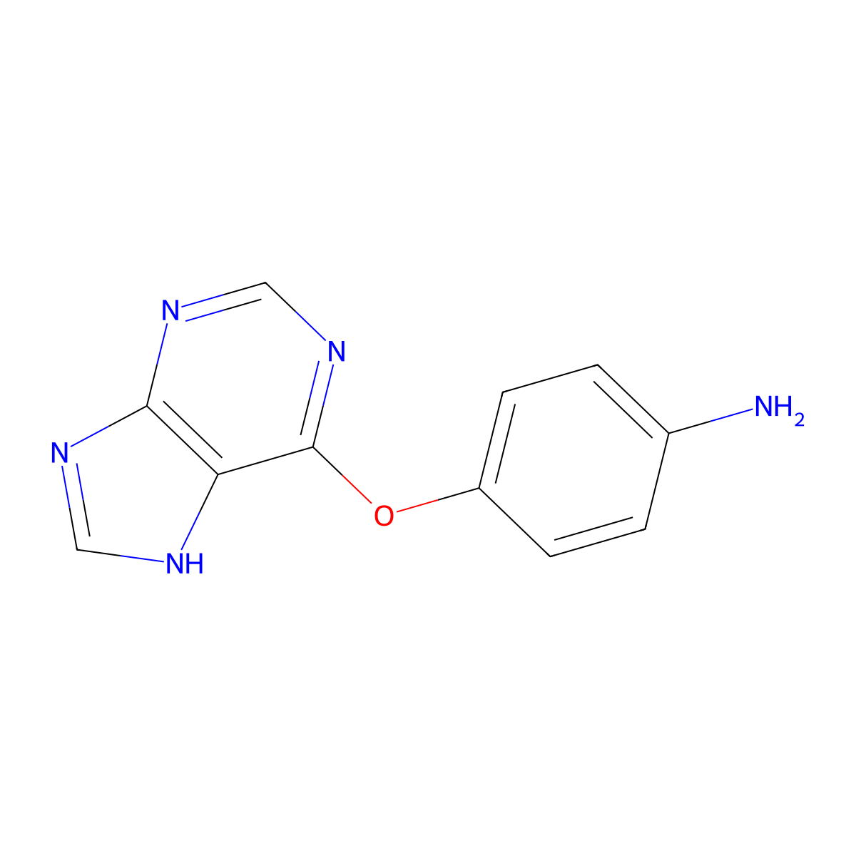 4-((9H-purin-6-yl)oxy)aniline molecular structure, CAS 500282-25-7