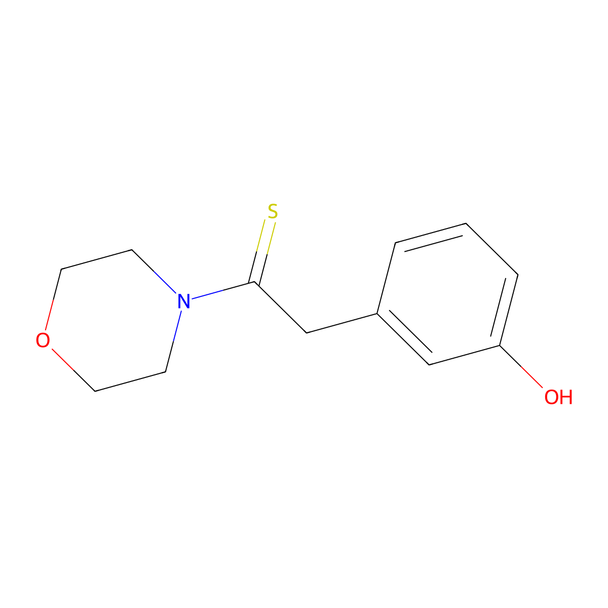 3-Hydroxyphenylthioacetmorpholide molecular structure, CAS 500284-27-5