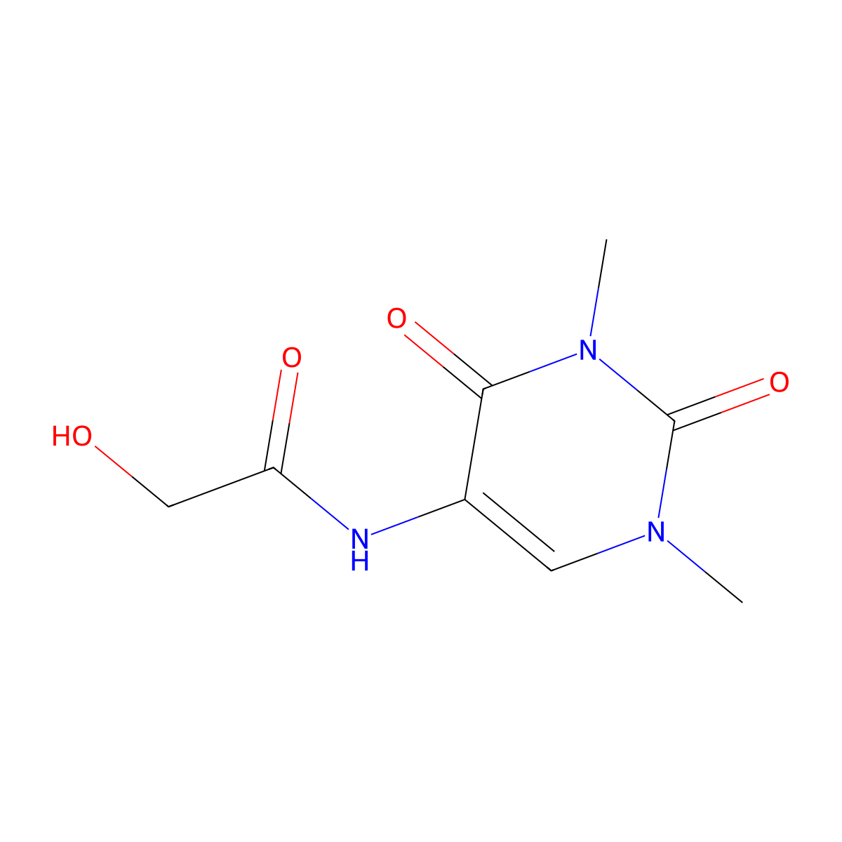 N-(1,3-dimethyl-2,4-dioxopyrimidin-5-yl)-2-hydroxyacetamide molecular structure, CAS 500287-51-4