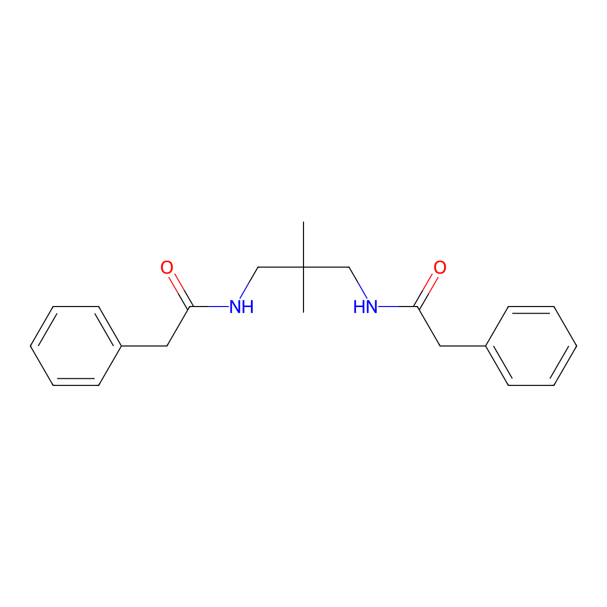 N-[2,2-dimethyl-3-[(2-phenylacetyl)amino]propyl]-2-phenylacetamide molecular structure, CAS 500291-89-4