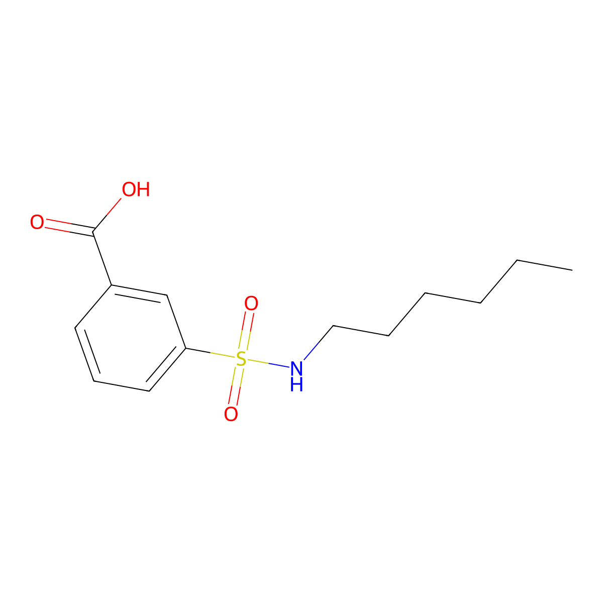 3-(Hexylsulfamoyl)benzoic acid molecular structure, CAS 500292-07-9