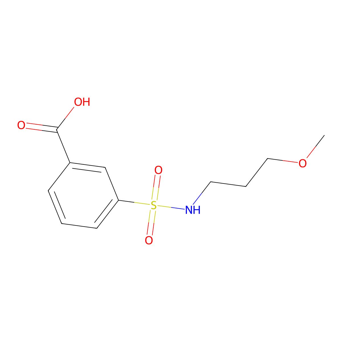 3-[(3-Methoxypropyl)sulfamoyl]benzoic acid molecular structure, CAS 500292-39-7