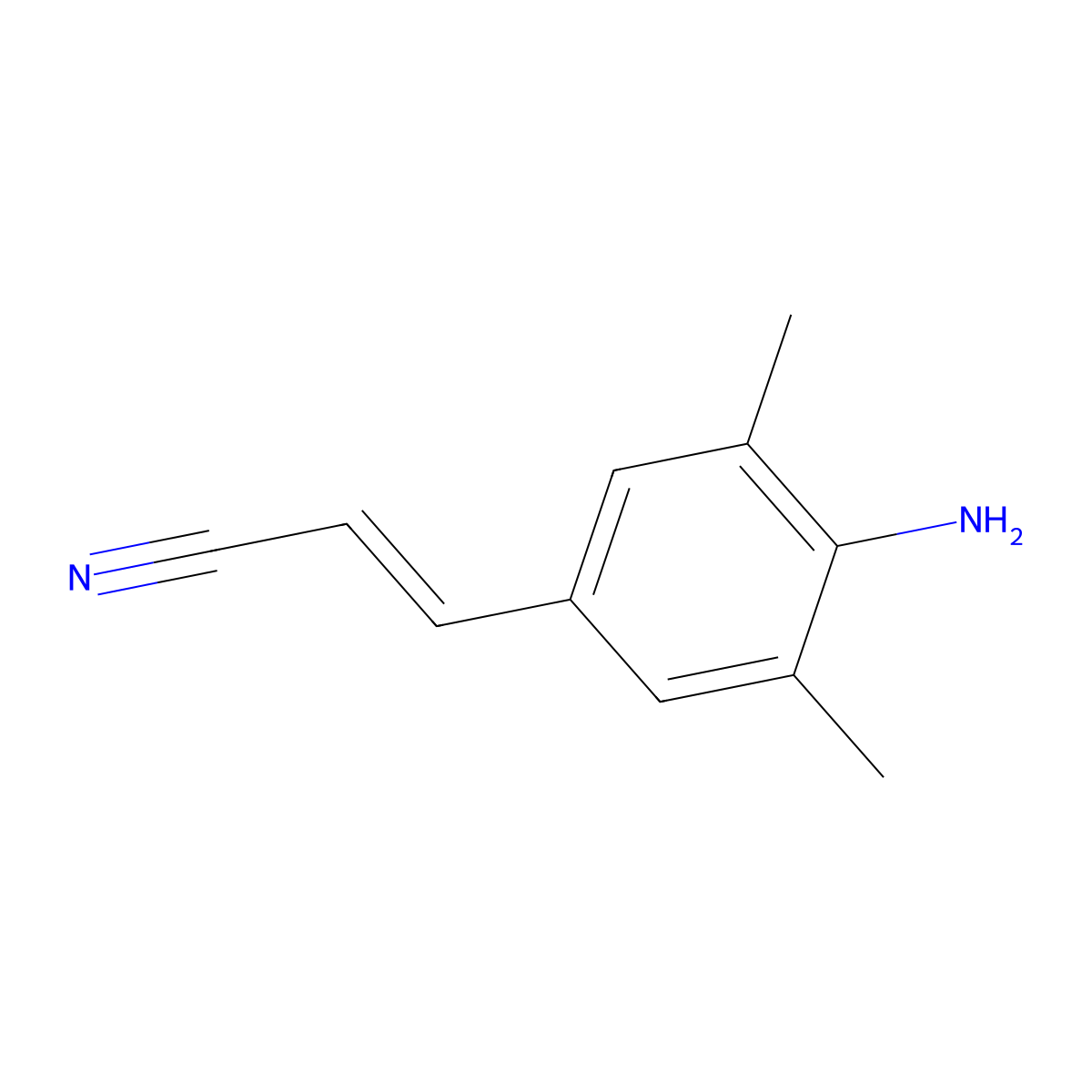 3-(4-Amino-3,5-dimethylphenyl)-2-propenenitrile molecular structure, CAS 500292-86-4