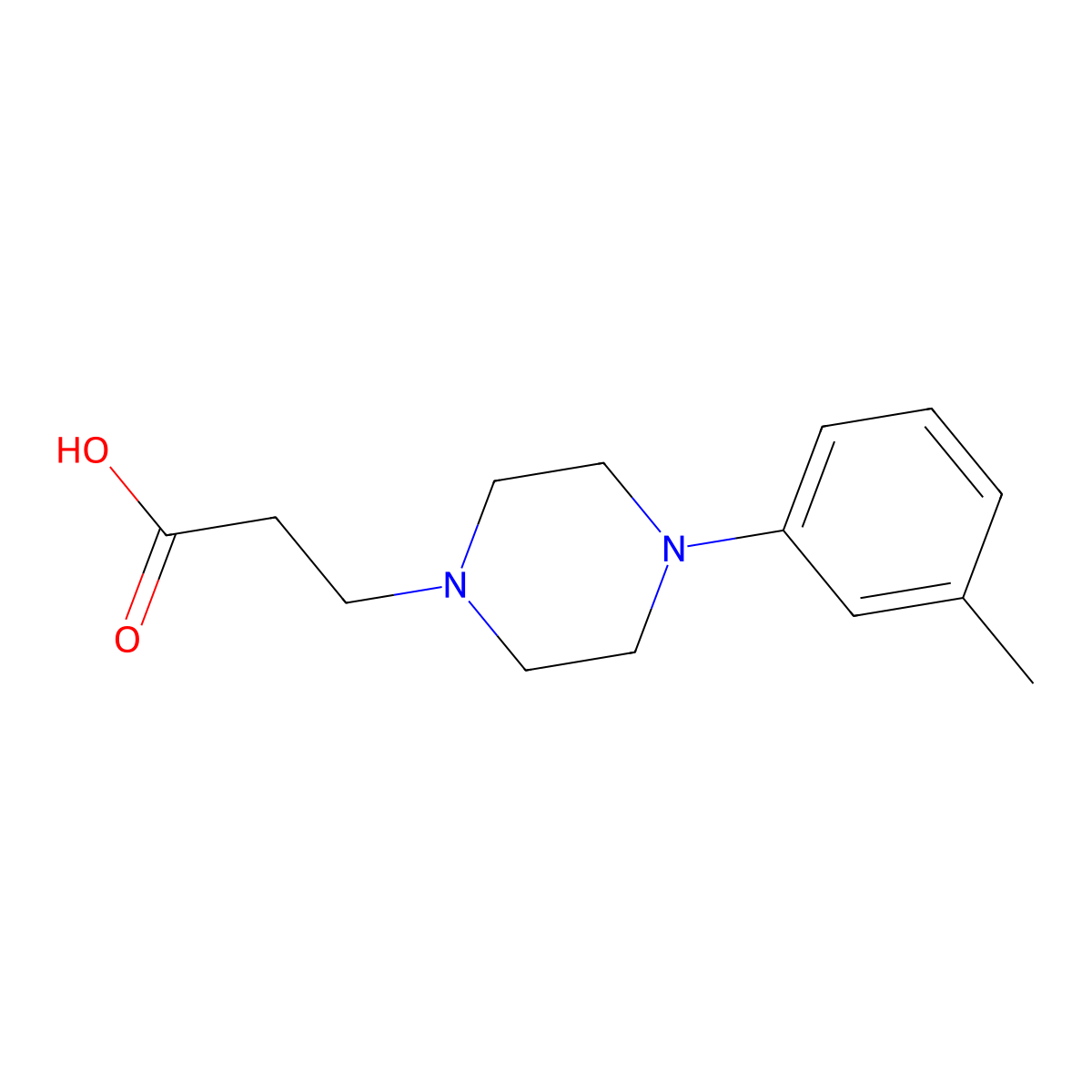 3-[4-(3-Methylphenyl)piperazin-1-yl]propanoic acid molecular structure, CAS 500294-64-4
