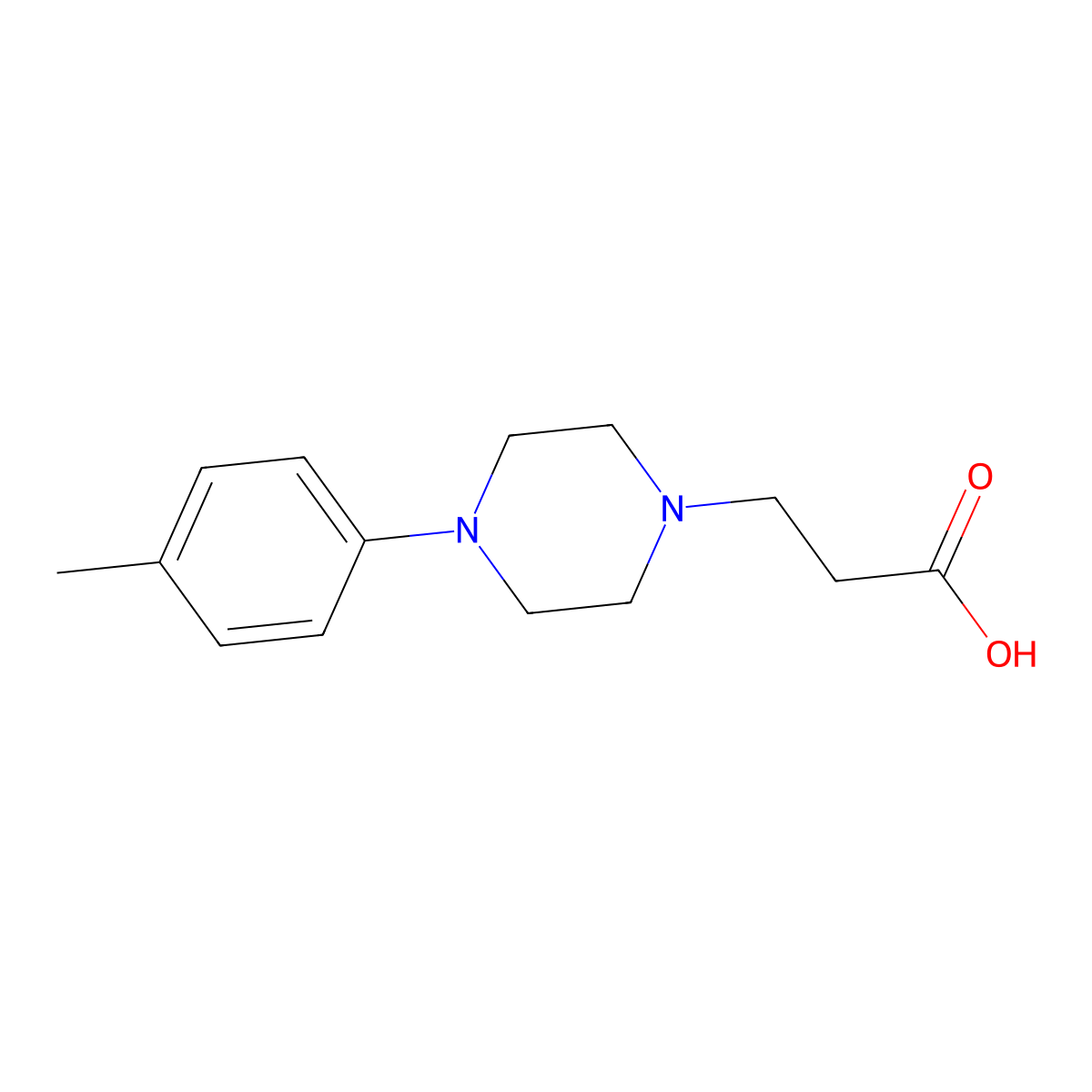 3-[4-(4-Methylphenyl)piperazin-1-yl]propanoic acid molecular structure, CAS 500294-65-5