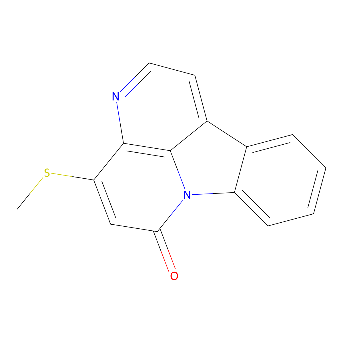 6H-Indolo[3,2,1-de][1,5]naphthyridin-6-one, 4-(methylthio)- molecular structure, CAS 500299-14-9