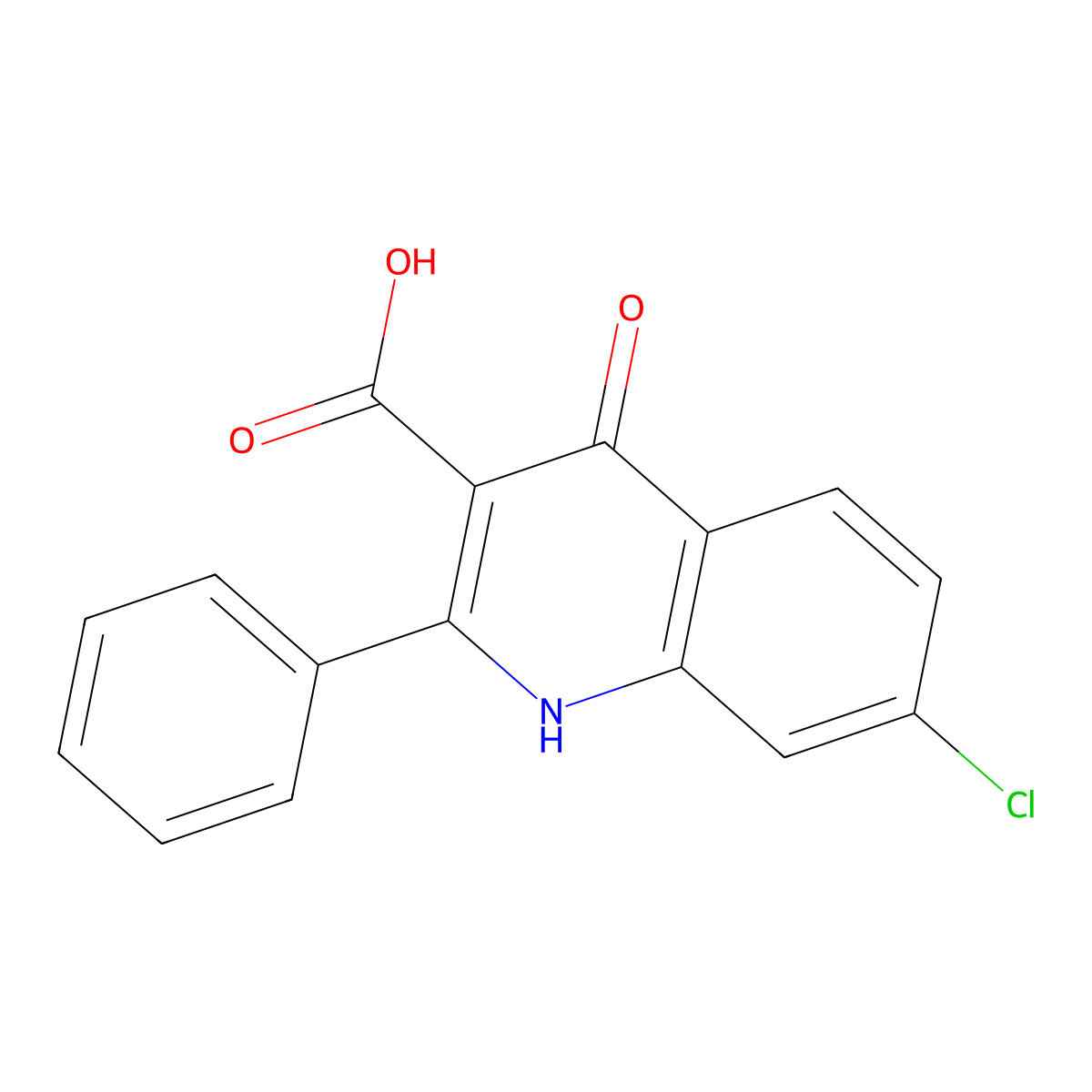 7-Chloro-4-hydroxy-2-phenylquinoline-3-carboxylic acid molecular structure, CAS 500301-58-6