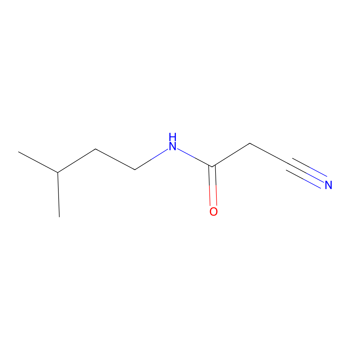 2-cyano-N-(3-methylbutyl)acetamide molecular structure, CAS 500302-85-2