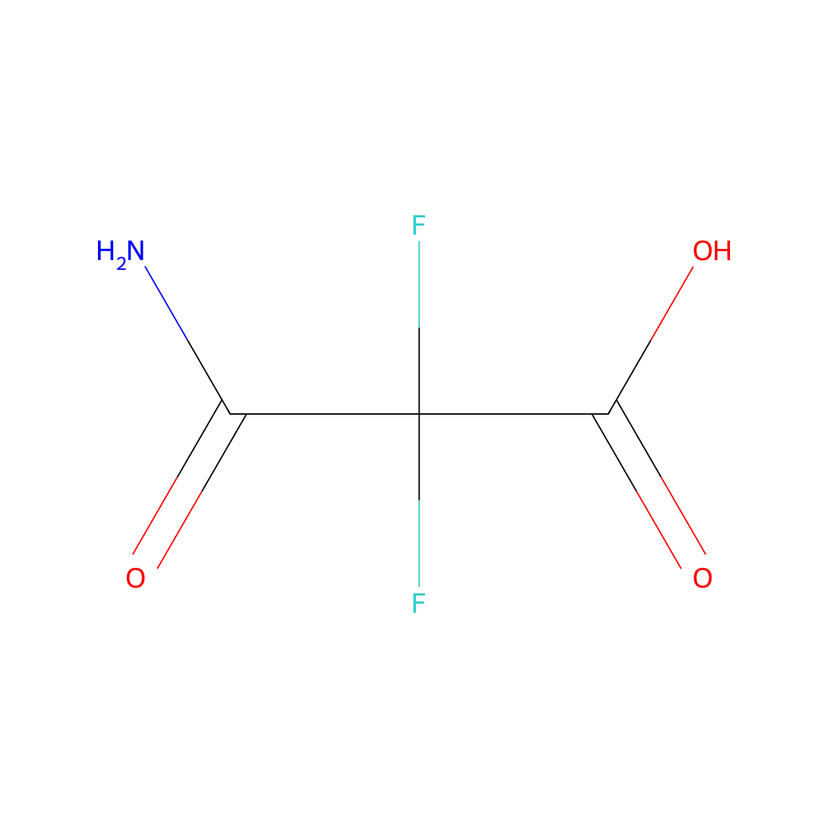 3-Amino-2,2-difluoro-3-oxopropanoic acid molecular structure, CAS 500302-88-5