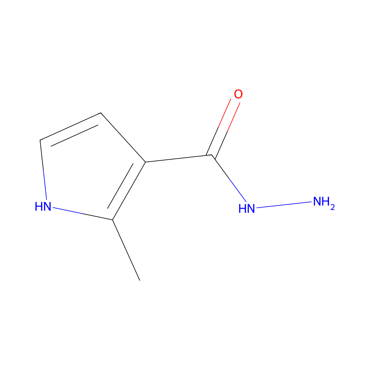 2-methyl-1H-pyrrole-3-carbohydrazide molecular structure, CAS 500302-91-0
