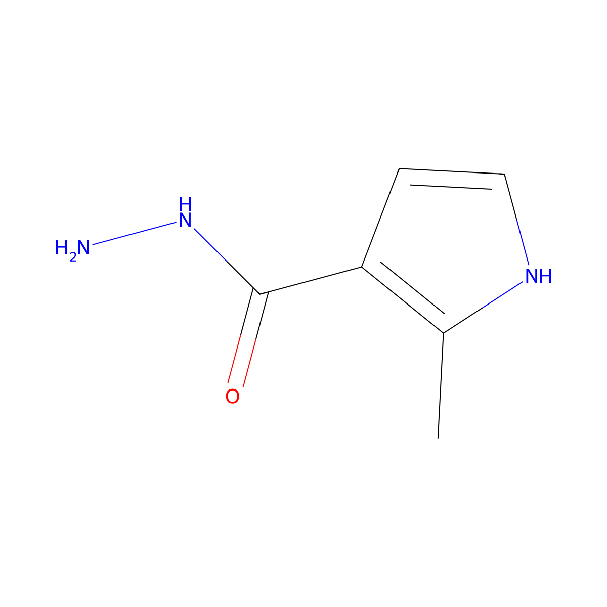 2-methyl-1H-pyrrole-3-carbohydrazide molecular structure, CAS 500302-91-0