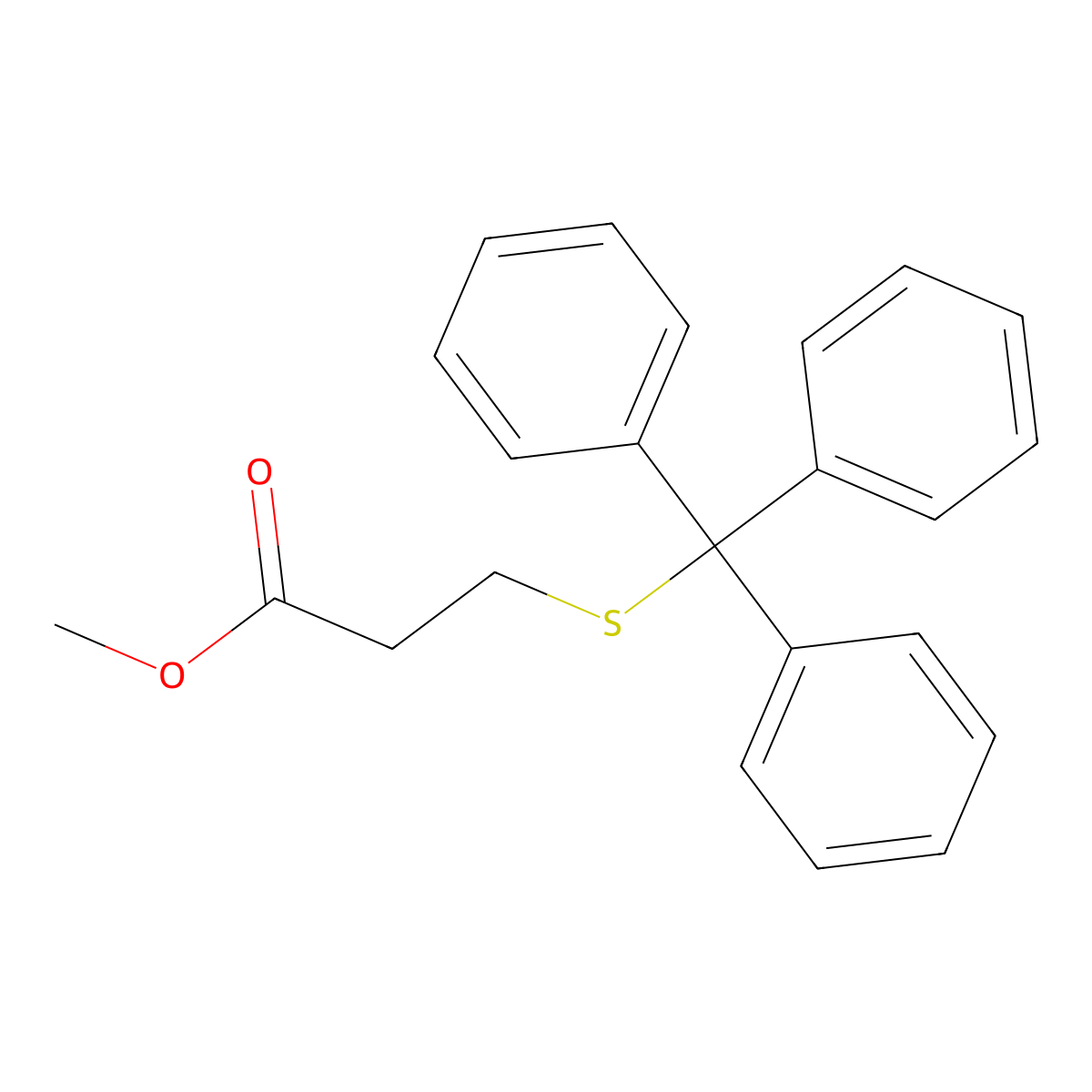 Methyl 3-[(triphenylmethyl)sulfanyl]propanoate molecular structure, CAS 500309-29-5