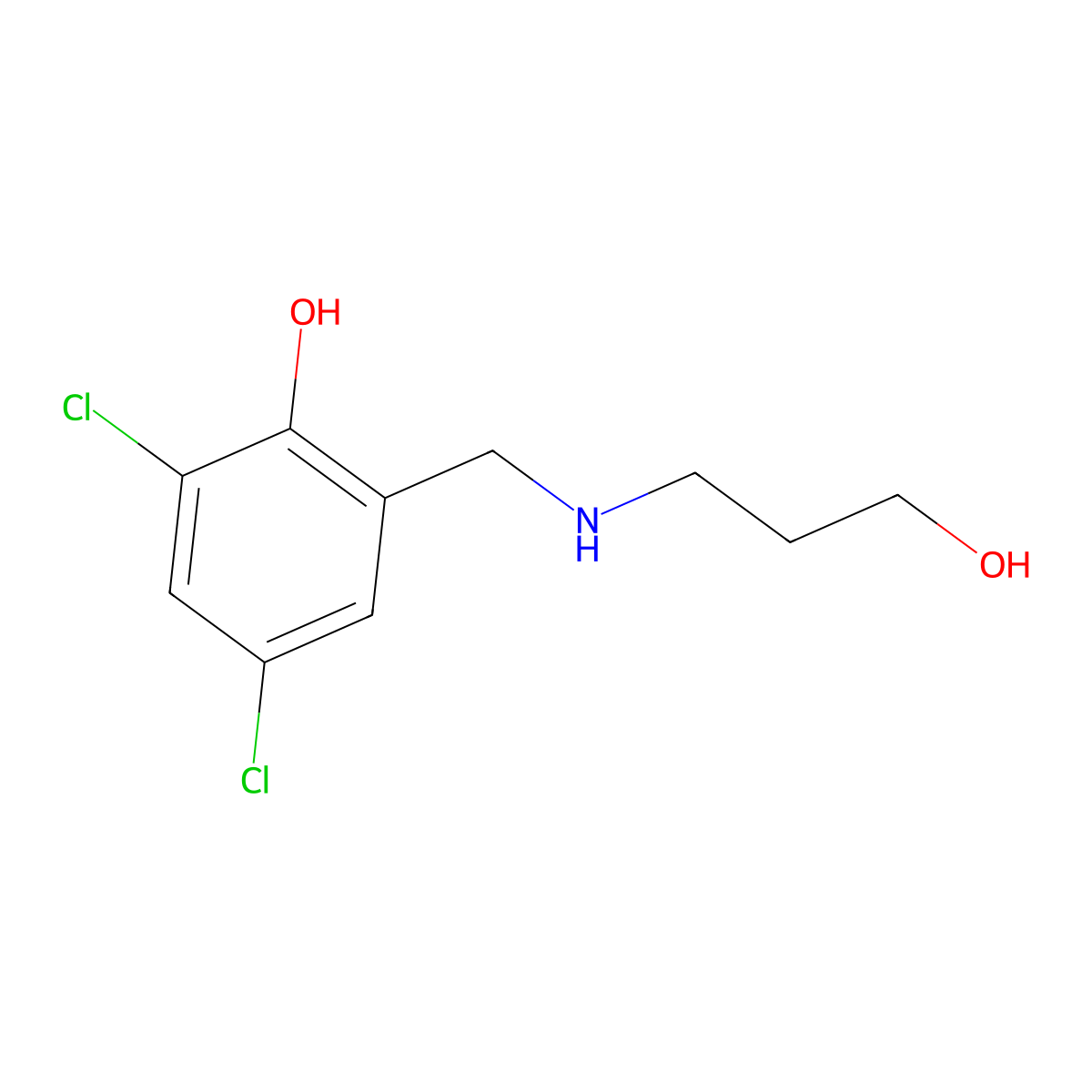 2,4-Dichloro-6-{[(3-hydroxypropyl)amino]methyl}phenol molecular structure, CAS 500311-78-4
