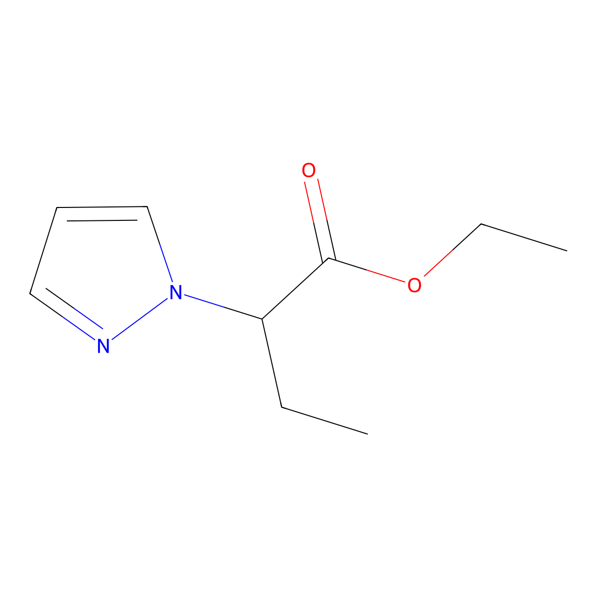 ethyl 2-(1H-pyrazol-1-yl)butanoate molecular structure, CAS 500335-69-3
