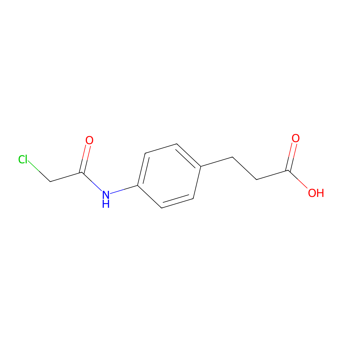 3-(4-(2-Chloroacetamido)phenyl)propanoic acid molecular structure, CAS 500336-83-4