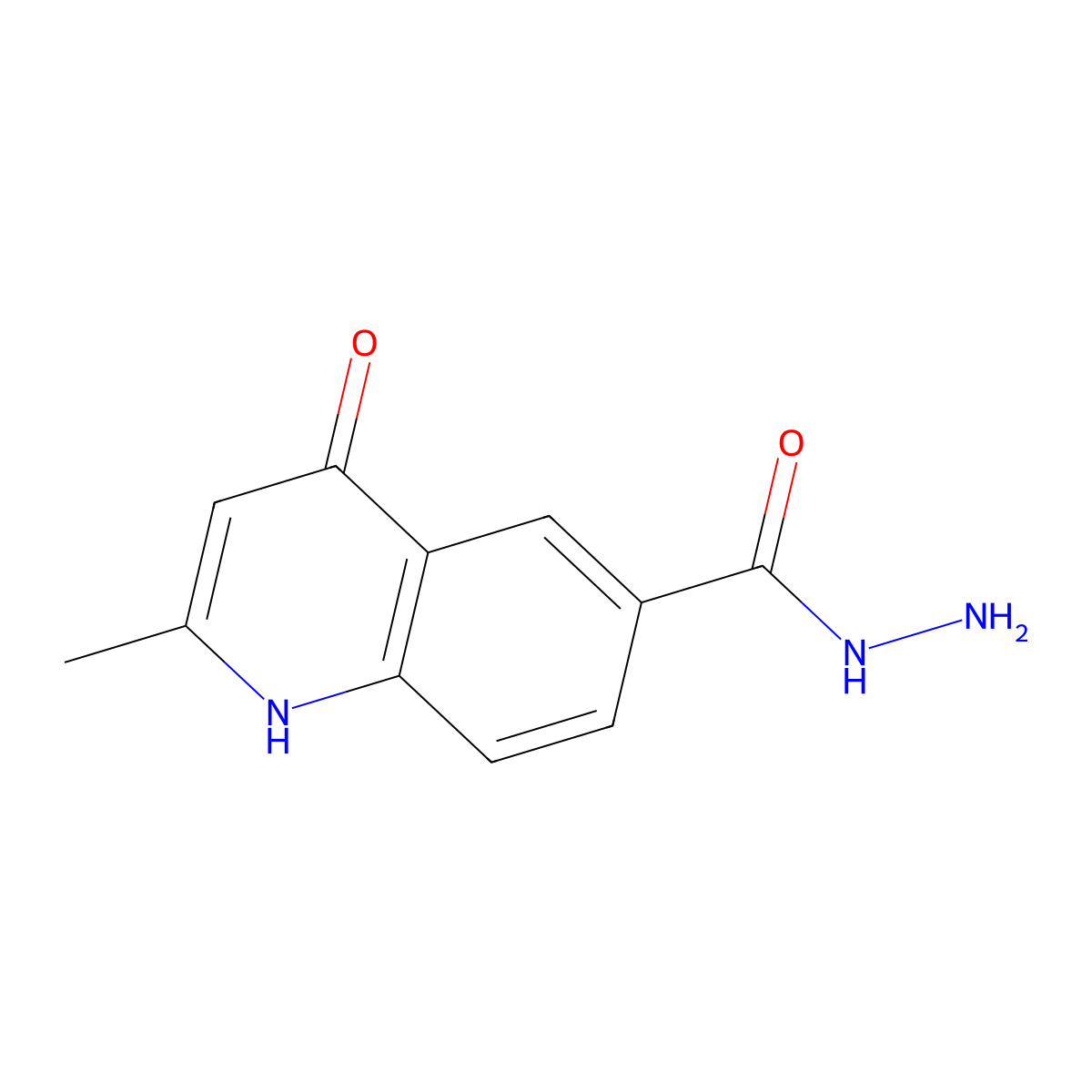 4-Hydroxy-2-methylquinoline-6-carbohydrazide molecular structure, CAS 500337-11-1