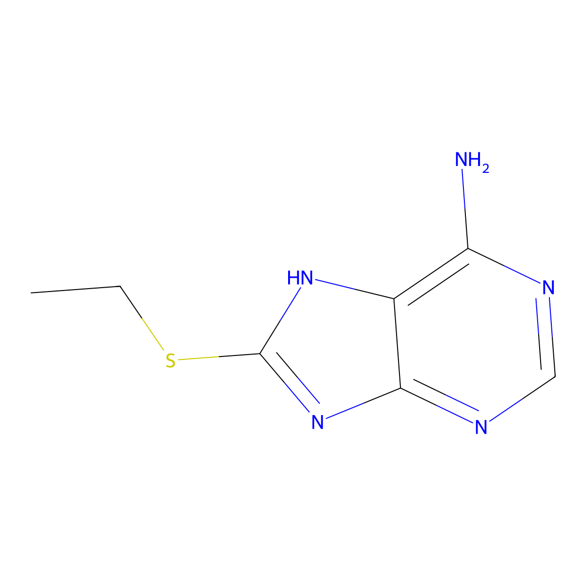8-(Ethylthio)-9H-purin-6-amine molecular structure, CAS 500337-60-0