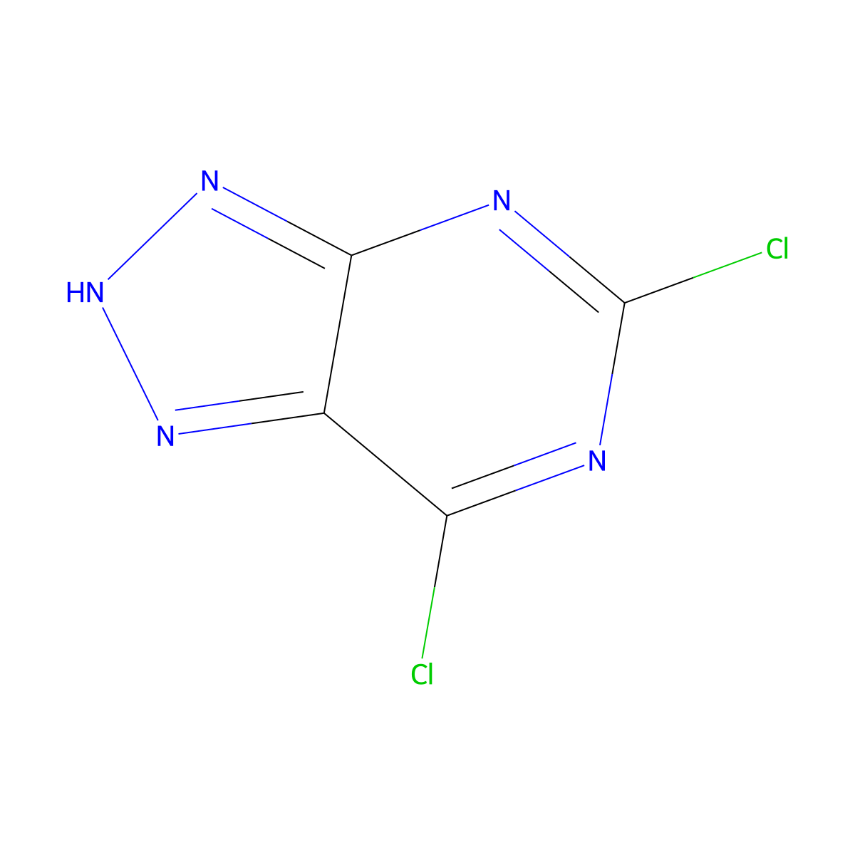 5,7-dichloro-1H-[1,2,3]triazolo[4,5-d]pyrimidine molecular structure, CAS 500338-80-7