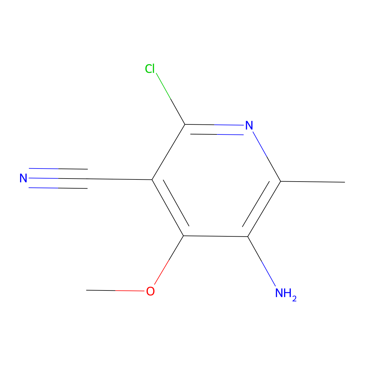 5-Amino-2-chloro-4-methoxy-6-methylnicotinonitrile molecular structure, CAS 500341-70-8