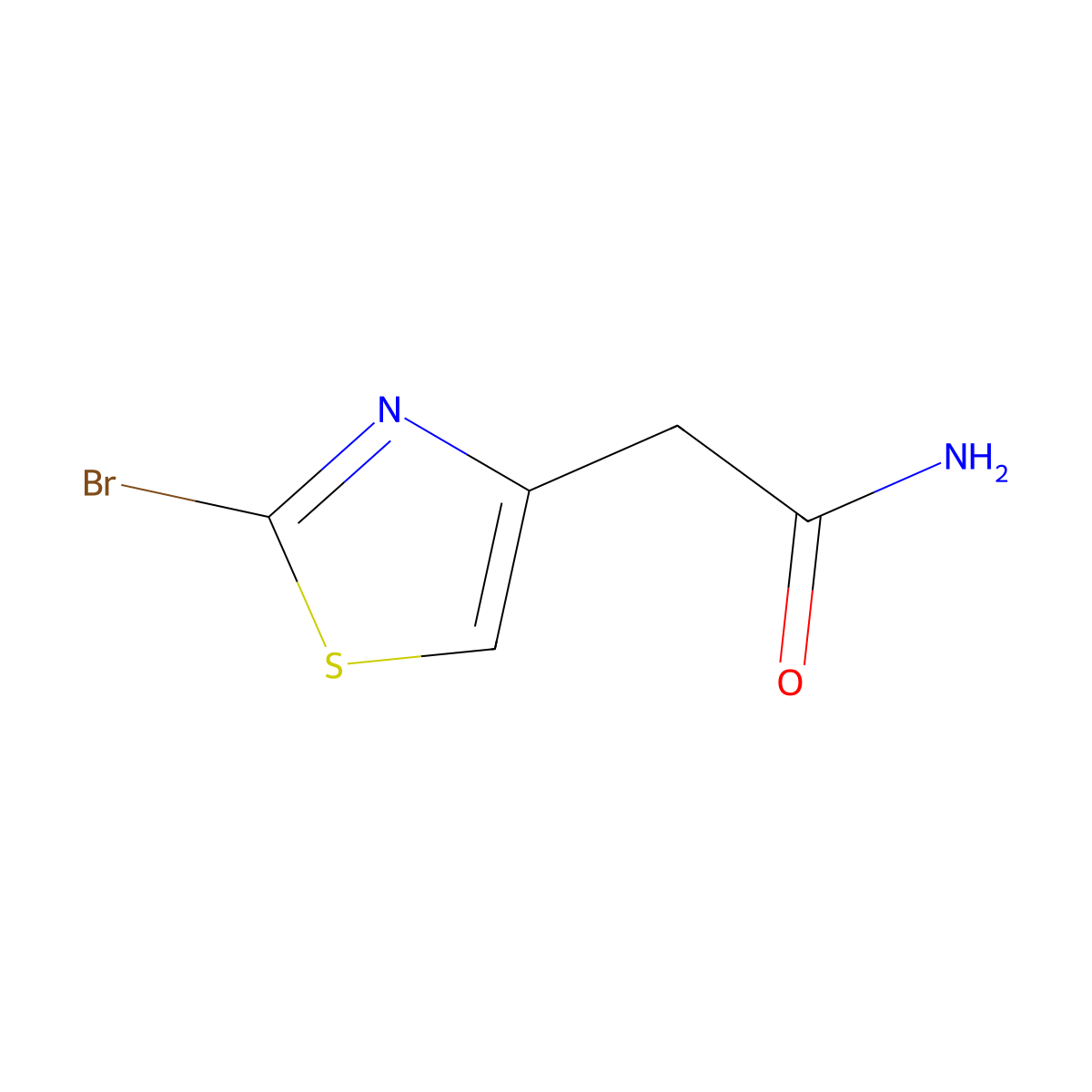 2-(2-Bromothiazol-4-yl)acetamide molecular structure, CAS 500345-13-1