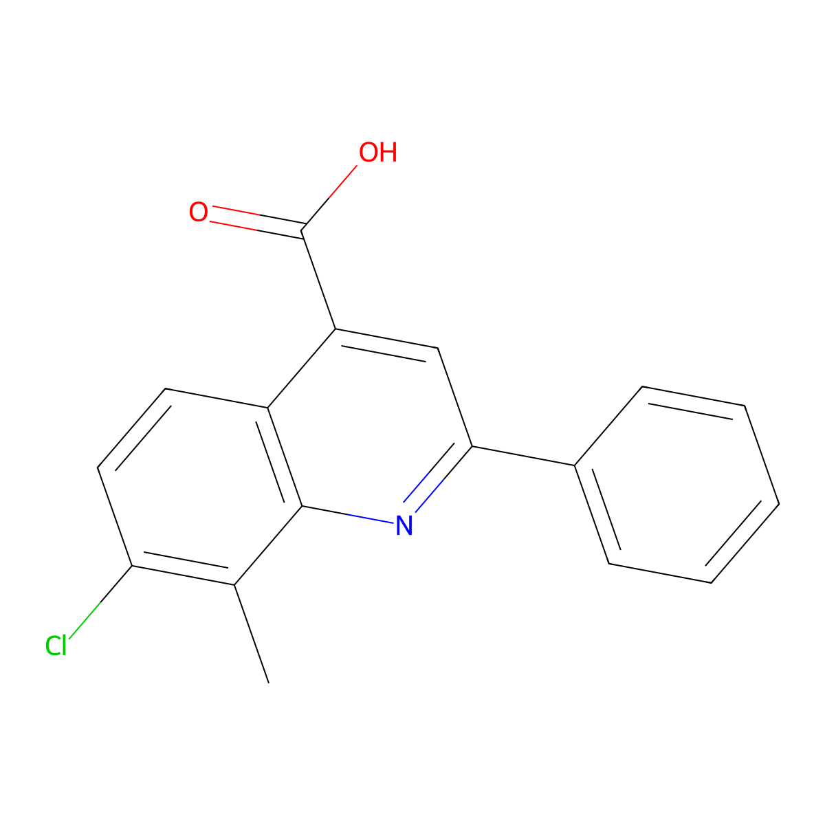 7-Chloro-8-methyl-2-phenylquinoline-4-carboxylic acid molecular structure, CAS 500346-26-9