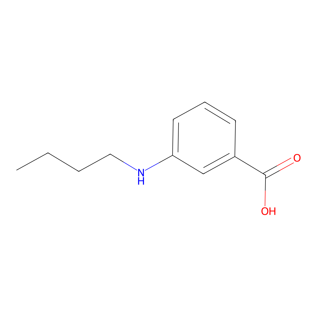 Benzoic acid, 3-(butylamino)- molecular structure, CAS 500347-84-2
