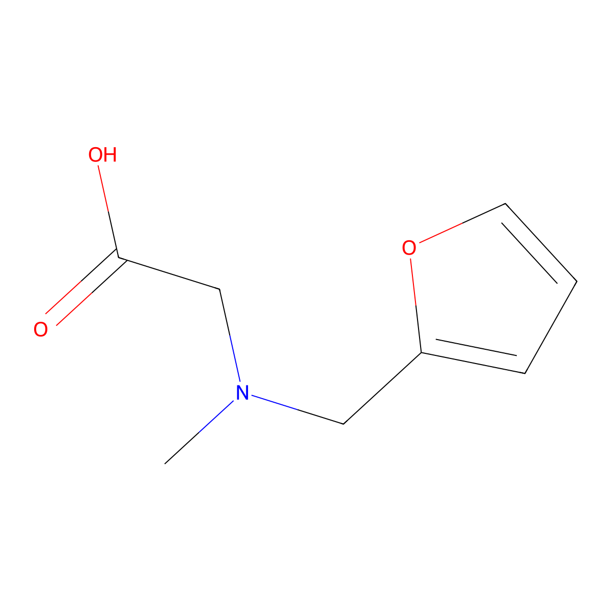 (Furan-2-ylmethyl-methyl-amino)-acetic acid molecular structure, CAS 500348-57-2