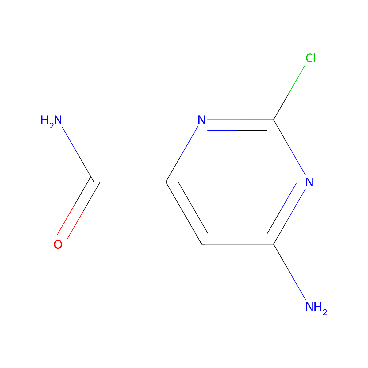 6-Amino-2-chloropyrimidine-4-carboxamide molecular structure, CAS 500352-09-0